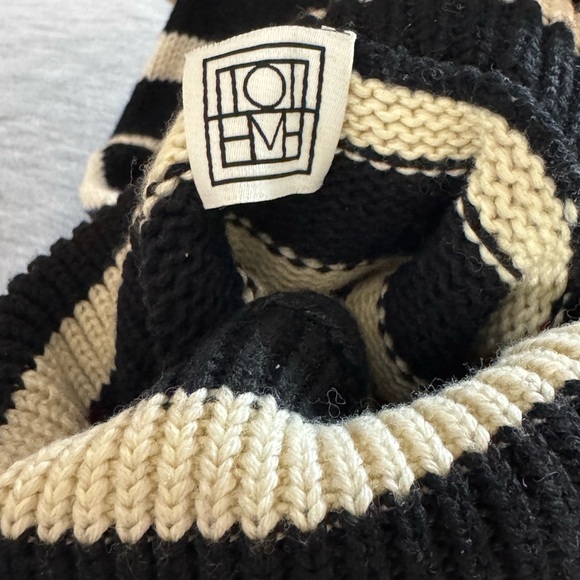 Black & Cream Striped Mock-Neck Sweater - Women - Picture 3 of 3